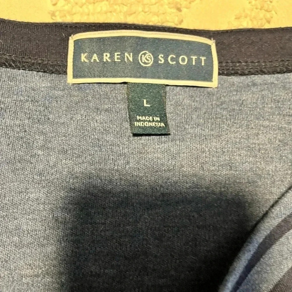 KAREN SCOTT Women's Asymmetrical-Stripe Tunic - Picture 4 of 5